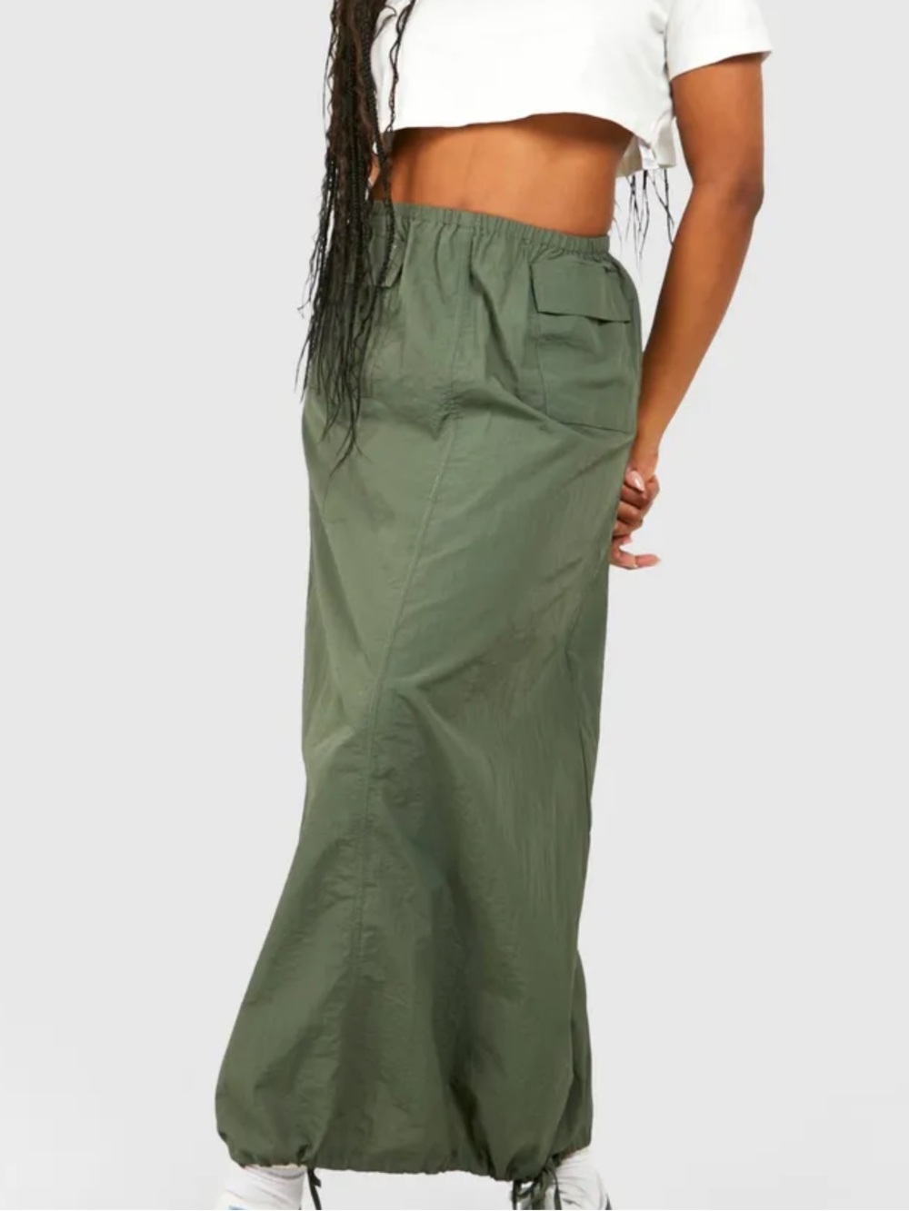 Boohoo Tall Nylon Pocket Detail Midaxi Skirt